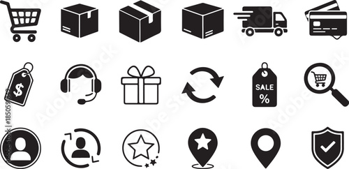 Ecommerce icons for business and online shopping solutions