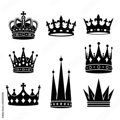 Collection of Regal Crowns A Symbol of Royalty and Power.