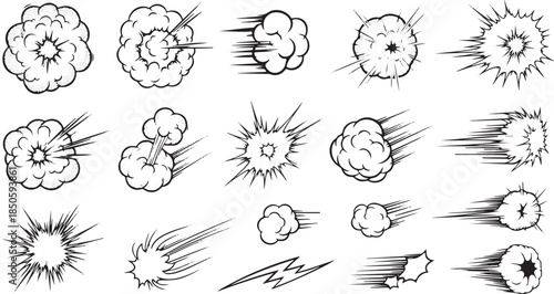 Comic Book Sound Effects Explosion and Impact Illustrations Collection