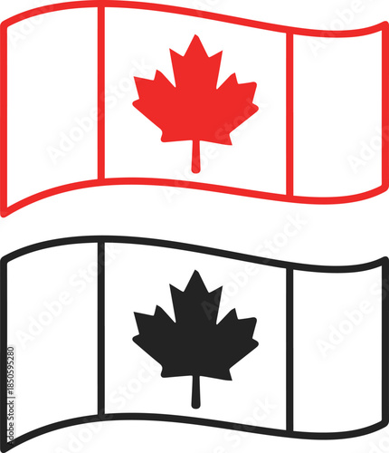 Geometric canada flag silhouette with maple leaf vector