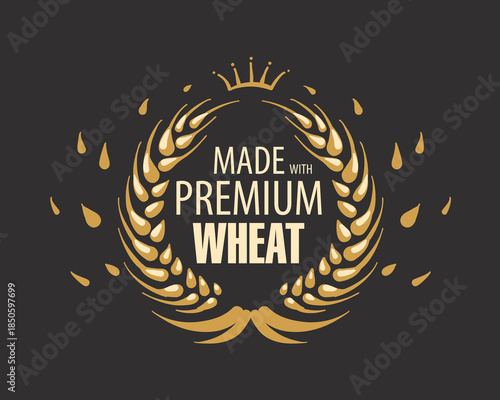 Vector hand-drawn emblem for wheat producers