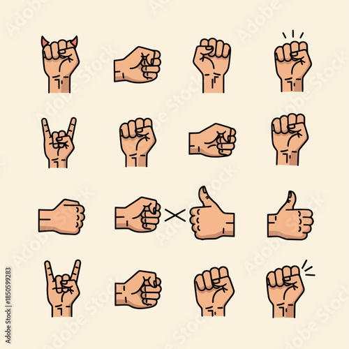 Diverse Hand Gestures A Collection of Symbolic Expressions.