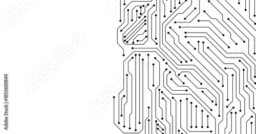 Circuit board texture with communication technology concept. Creative vector illustration