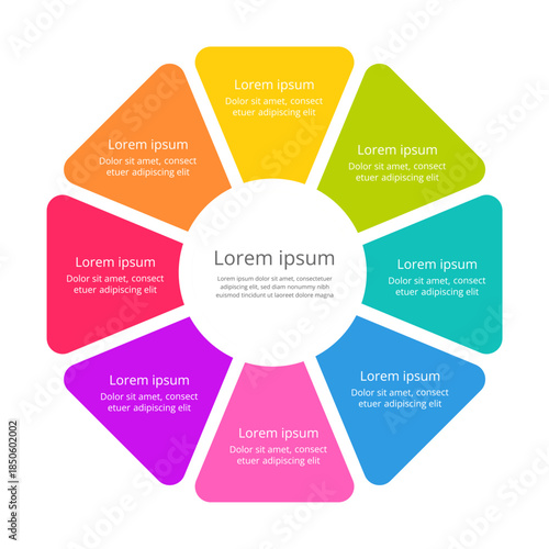 Infographics Pie Chart. Infographic Eight Options.