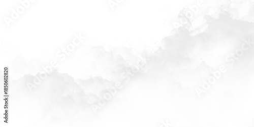 Soft gray clouds float on a transparent background representing a cloudy sky at any time of day in a simple and clear design