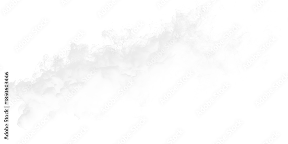 Obraz premium White smoke rises in a flowing pattern on a transparent background during a creative project