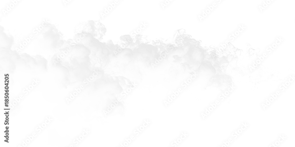 Obraz premium White smoke extending across a transparent background on a clear day in a digital art project