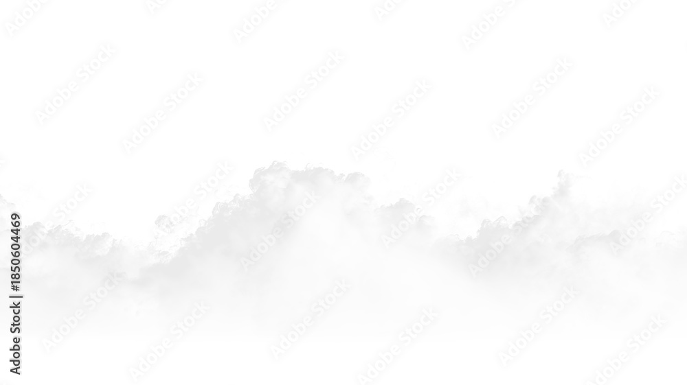 Naklejka premium Cloud formation on a transparent background with soft edges and varying depths seen in a digital scene