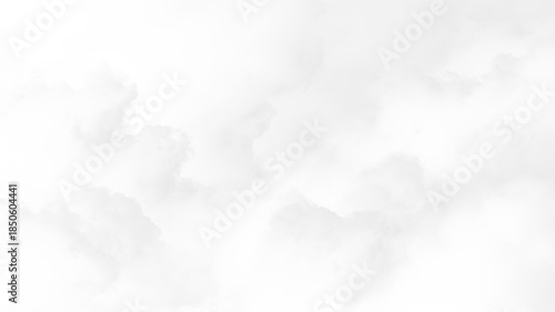 Fotografie Soft clouds float against a transparent background with subtle variations in gra