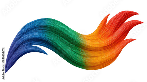 Wallpaper Mural Colorful abstract brushstroke with blue, green, yellow, and red hues, resembling dynamic paint splash or artistic wave, isolated on transparent background, evoking creativity and energy Torontodigital.ca