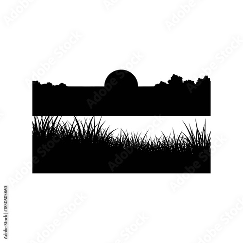 Silhouette of a cat sitting, simple black graphic icon, minimalist design