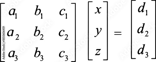 Matrix Linear Algebra Vector Illustration Explaining Mathematical Transformations, Coordinate Systems and Analytical Structures