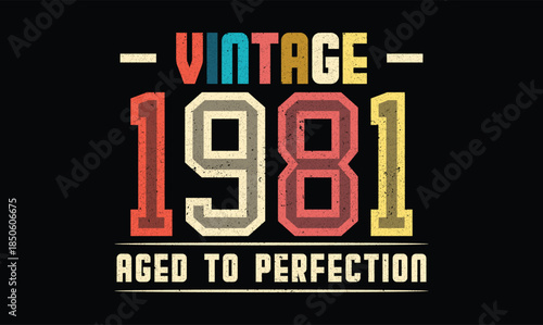 Vintage 1981 Aged to Perfection t shirt design