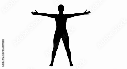 Silhouette of a Woman with Arms Outstretched.