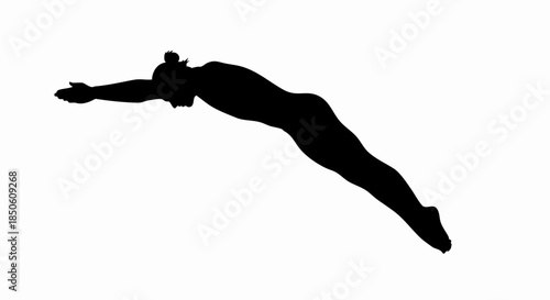 Silhouette of a Person Diving into Water.