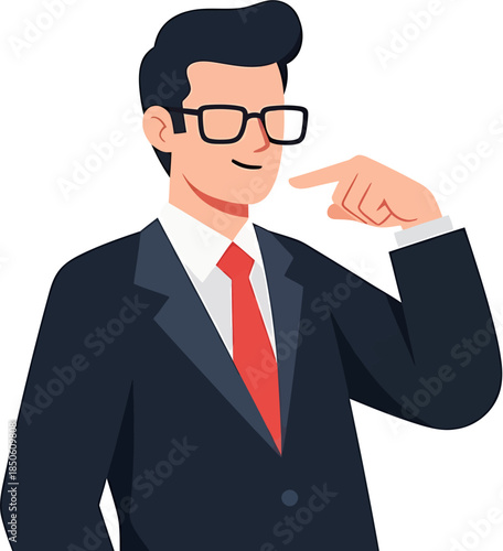 Thoughtful Professional Businessman in Glasses Pondering an Idea, Depicting Strategic Thinking and Problem-Solving for Business and Innovation Concepts