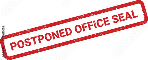 Grungy rubber stamp mark indicating a postponed office seal on important documents