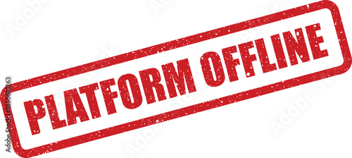 Grungy textured rubber stamp displaying Platform Offline, suitable for service interruption or maintenance alerts
