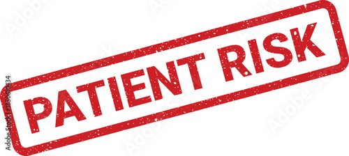 Important healthcare alert displayed on a grunge rubber stamp indicating a patient risk factor
