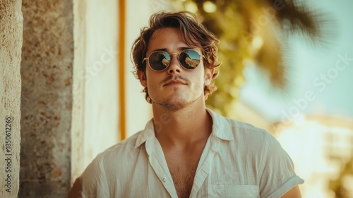 Summer Style Man in Sunglasses.