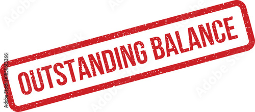 Official grunge rubber stamp impression displaying Outstanding Balance for financial reports and tracking