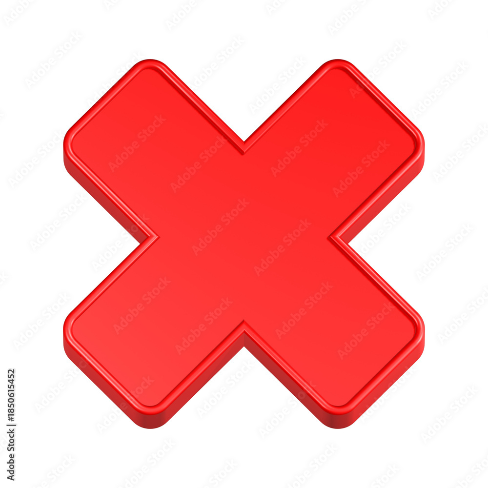 Obraz premium cross sign 3d rendering icon red color