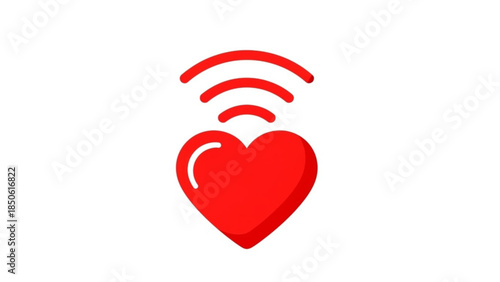 Heart with Wifi Signal Wireless Connection