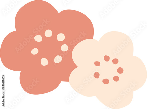 紅白の梅の花イラスト