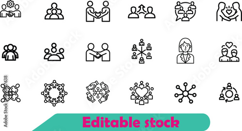 Set of black and white depicting family and community relationships