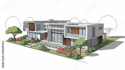 Modern Architectural Design of a Luxury Residential Home.