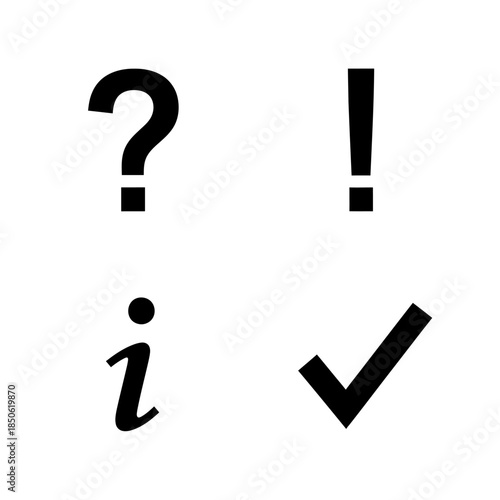 Collection of Four Punctuation Marks and Symbols.