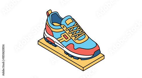 Vibrant athletic shoe for active lifestyles, perfect for fitness blogs and sporty product showcases, highlighting energy and modern design elements