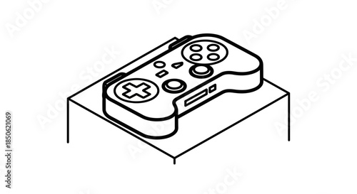 Modern gamepad illustration for gaming enthusiasts, perfect for esports branding and game design projects, showcasing contemporary console culture and tech