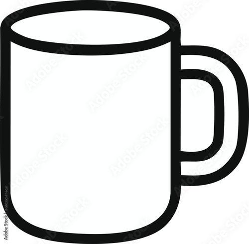 Mug with handle line icon