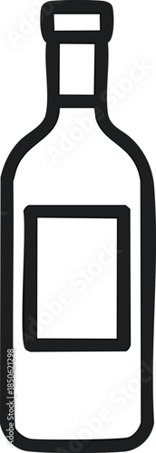 Outline icon of a wine bottle 