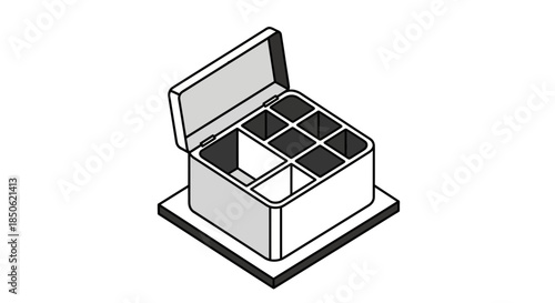 Organize your life with a simple storage box icon, perfect for creating a modern, clean interface or illustrating a minimalist lifestyle concept