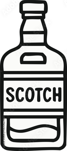 Scotch bottle line icon 