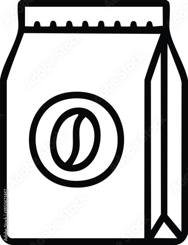  Sealed coffee bag line icon