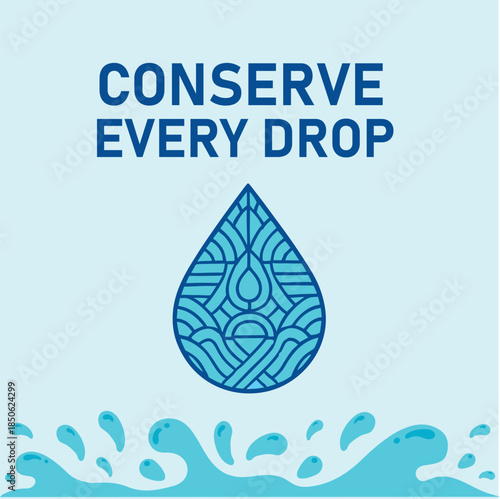 Save water concept world water day environmental awareness freshwater resources nature banner eco friendly post design