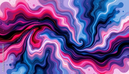 Vibrant Watercolor Swirls Magenta Navy and Violet Tones