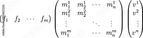 Matrix Linear Algebra Vector Illustration Explaining Mathematical Transformations, Coordinate Systems and Analytical Structures