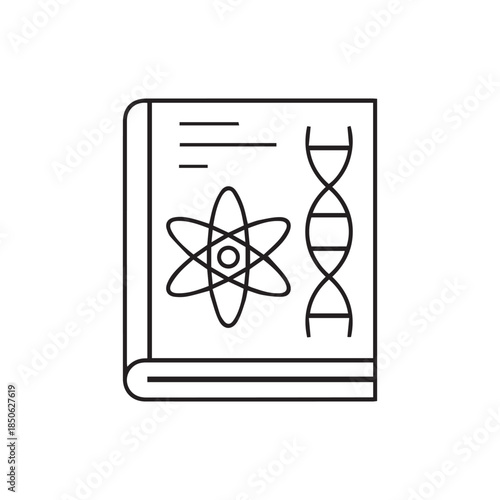 science book outline atom dna black and white clip art preview