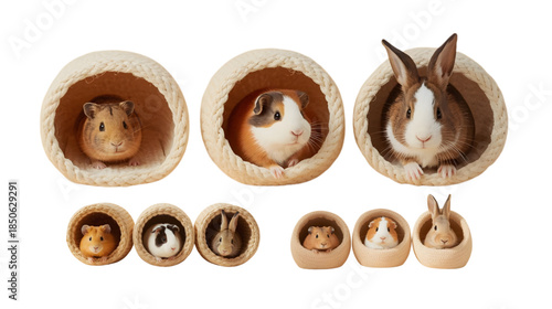 A clean, warm, and professional image of a household pet such as a hamster, or guinea pig, with a transparent background.