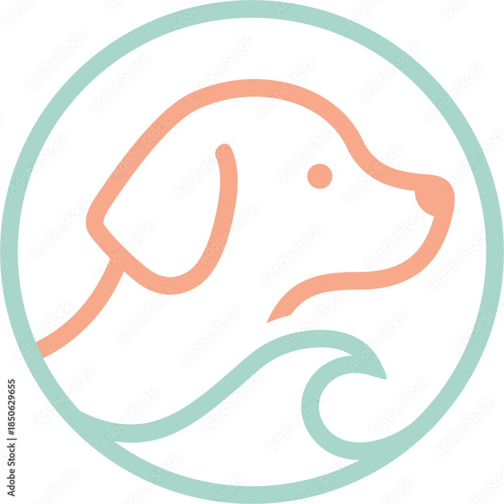 Obraz premium Stylized Dog Illustration greend color