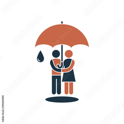 Valentine week couple silhouette cooking pancakes with single pan vector illustration