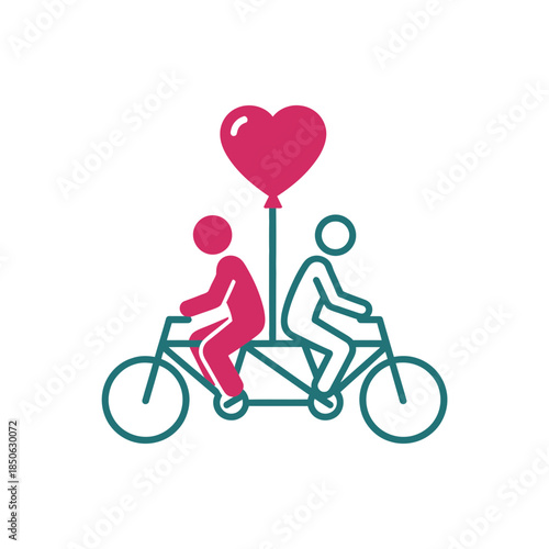 Valentine week couple silhouette holding paper airplanes with loop trails vector illustration