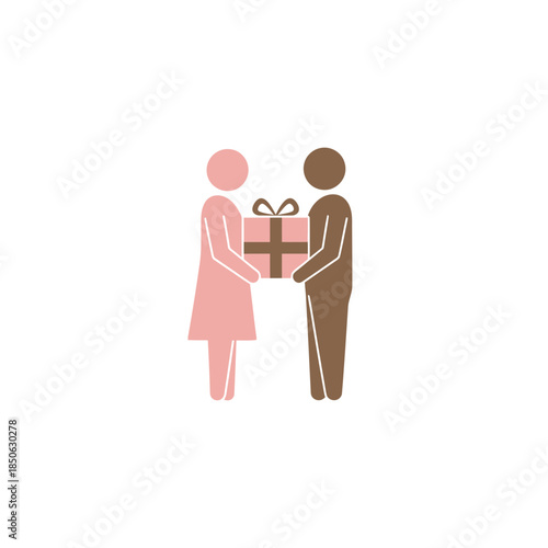 Valentine week couple silhouette cyclists on tandem bicycle vector illustration