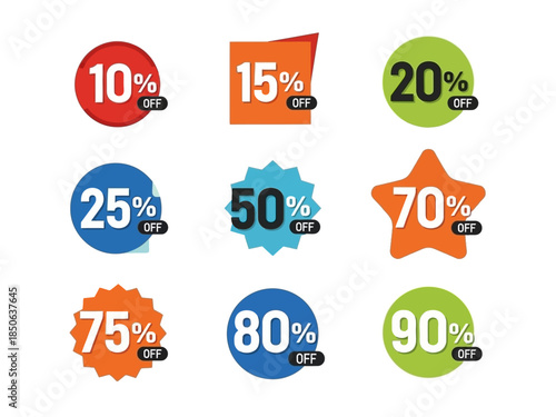 Discount Stickers Percentage Off Sale Badges for Promotions