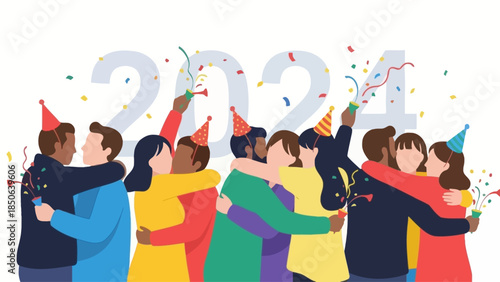 Celebrating New Year 2024 with Friends and Family in Joyful Togetherness