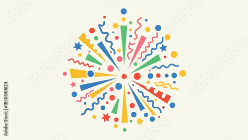 Vibrant Celebration Erupts with Confetti, Streamers, and Festive Emotions in Joyful Atmosphere